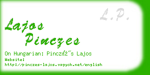 lajos pinczes business card